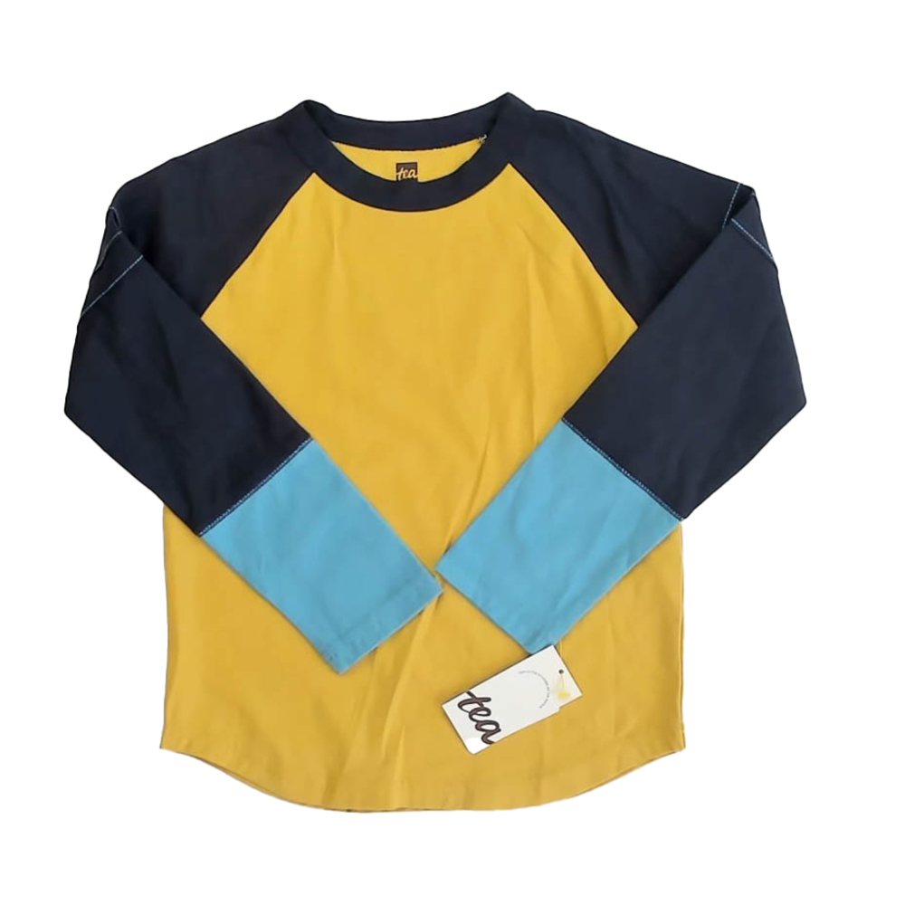 Tea Collection Boys Yellow | Gray Colorblock Long Sleeve T-Shirt size: 5T